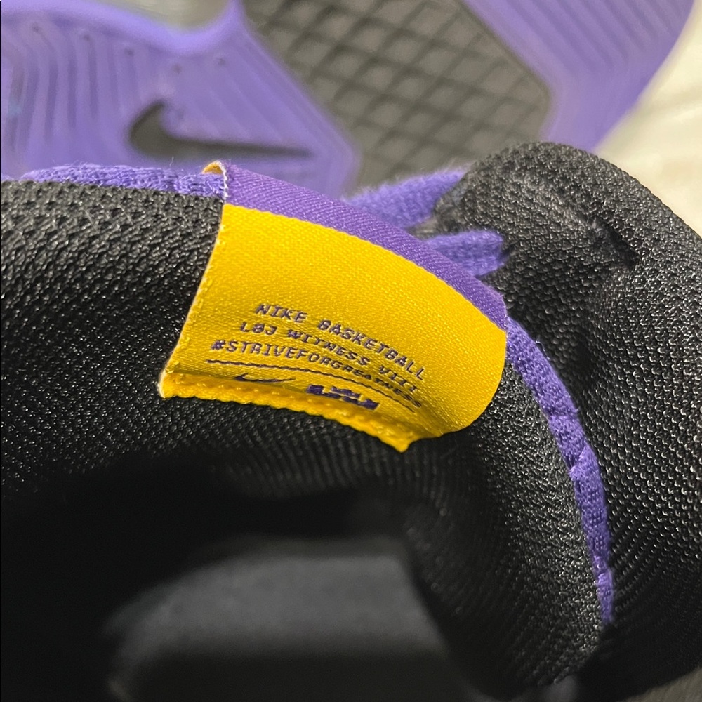 Black & Purple Men's Athletic Sneakers with Gold Accents - Picture 5 of 7
